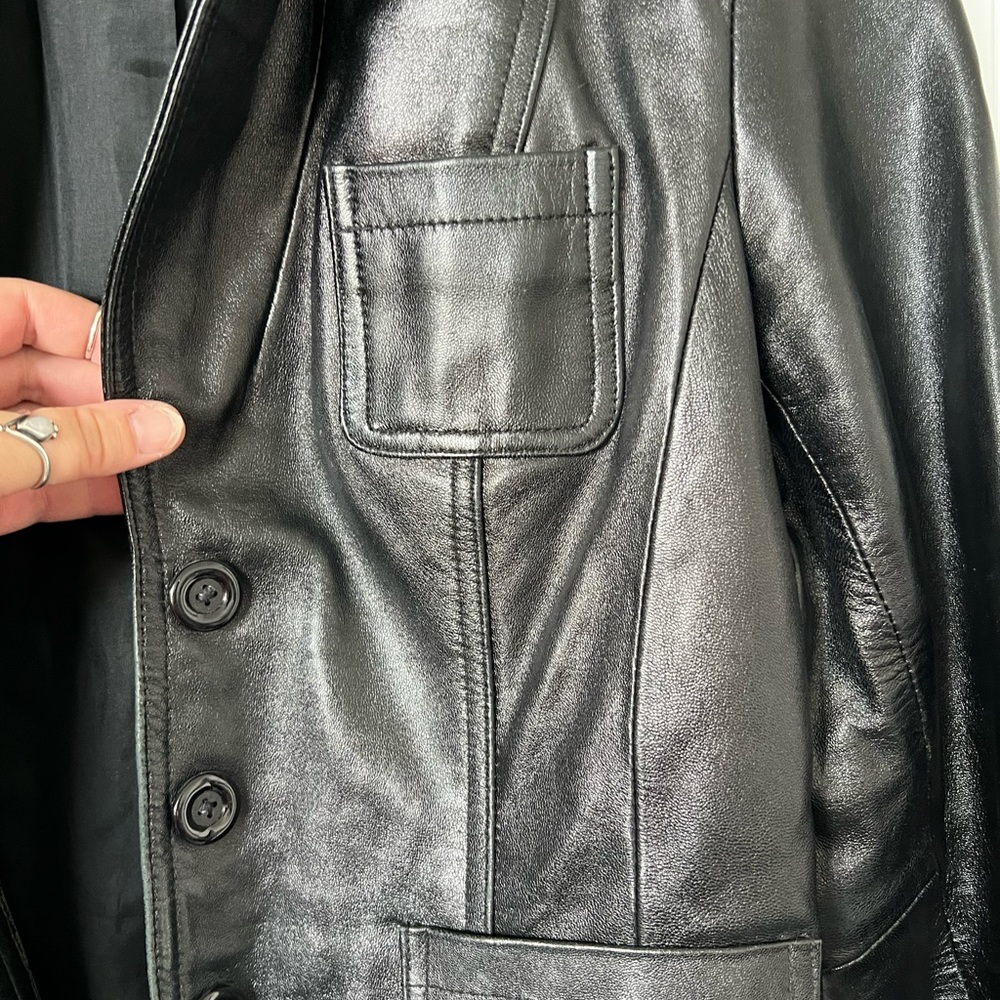 Inc Medium Leather Blazer Jacket. - image 2